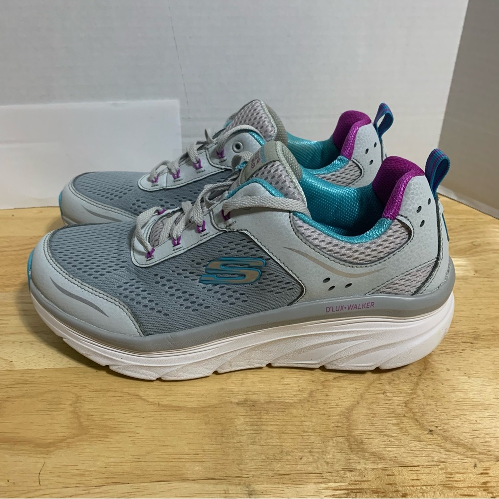 SKECHERS‎ Women’s Size 10 D’LUX WALKER Gray Multi SN 149023 Air -Cooled